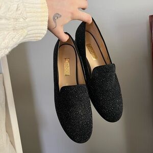 Gabor Glittery Black Flats